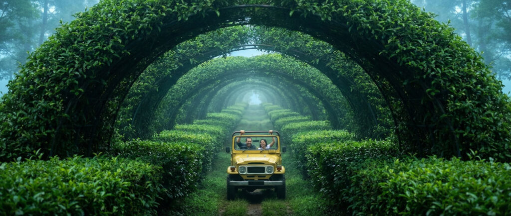 Sensasi mengendari jeep di wisata alam Sukabumi