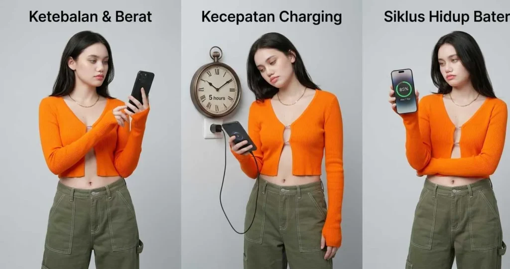 Tiga Tantangan (Ketebalan, Charging, Siklus Baterai)